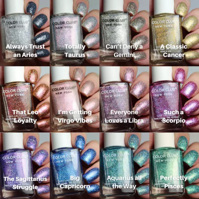 Color Club Lunar Eclipse Collection Pink Blue  Shimmer Holo Glitter Nail Polish