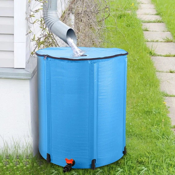 50 Gallon Folding Rain Barrel Water Collector Portable Collapsible Tank