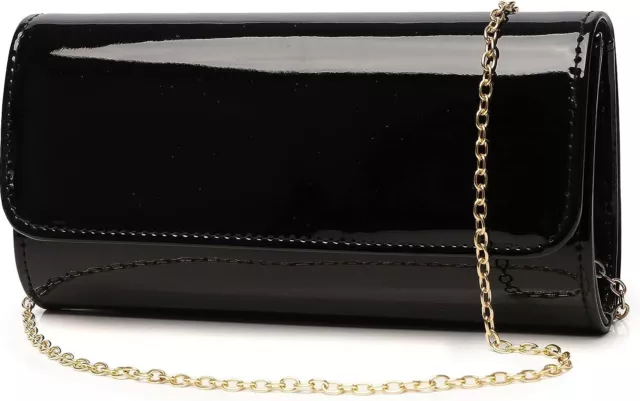 Patent Leather Envelope Clutch Womens Evening Handbag Stylish Shoulder Bag Purse