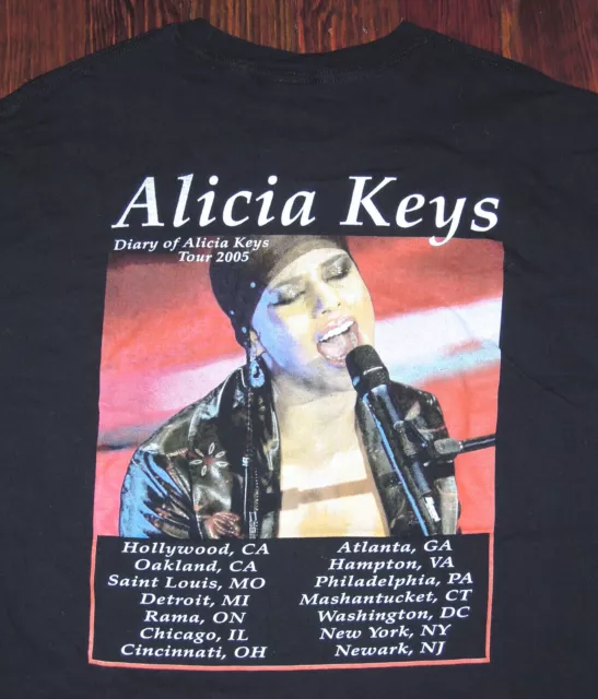 VINTAGE ALICIA KEYS Diary Tour T Shirt   Hip Hop * Rap $