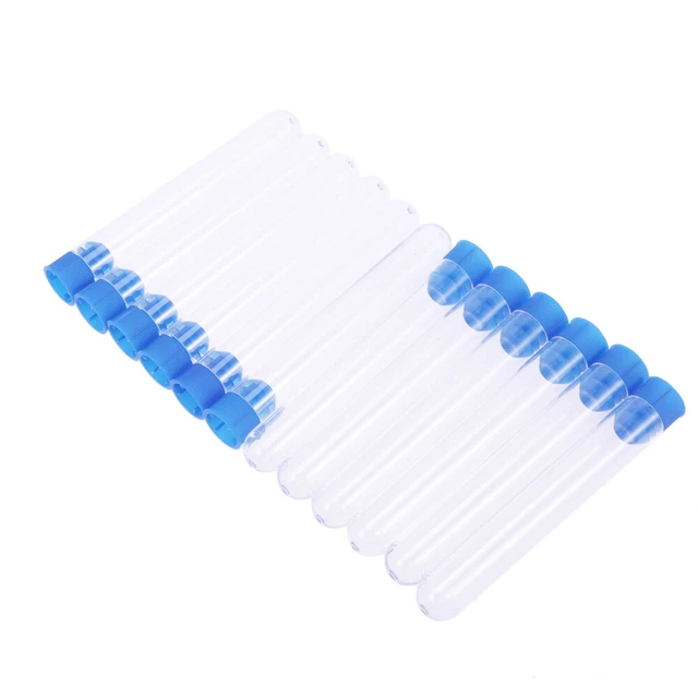 12 Pcs/Pack 16x150mm Plastic Clear Test Tube with Stopper for Scientific