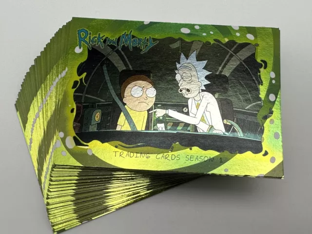 Rick and Morty Season 1 Complete Foil Parallel Card Set of 45 Cryptozoic Full