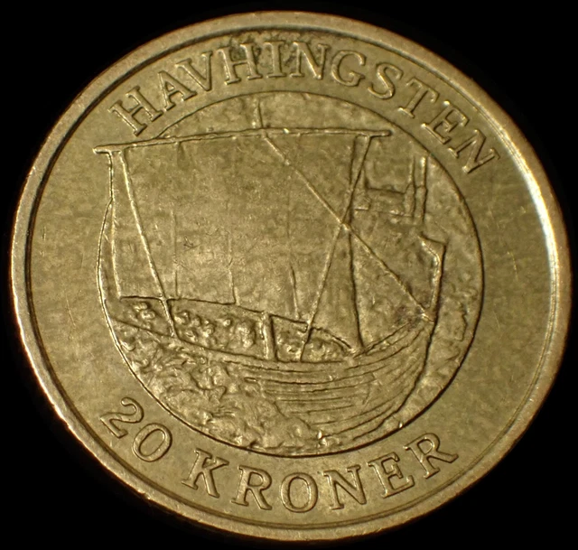 DENMARK 20 KRONER 2008 Margrethe II Havhingsten Coin WCA 8497 £5.99 ...