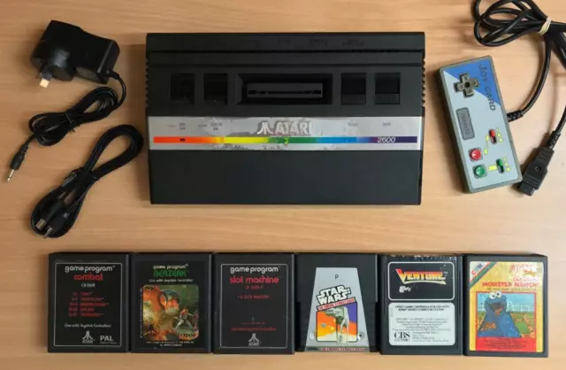 Atari 2600 Junior Console + 5 Games - Complete Setup