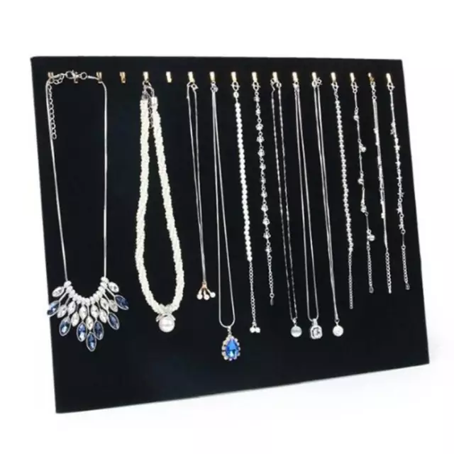 2Pcs Black Velvet Necklace Chain Stand Jewellery Holder Shop Display Bust New de
