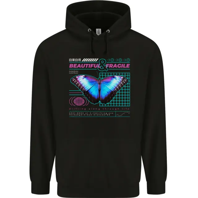 Beautiful & Fragile Butterfly Graphic Childrens Kids Hoodie