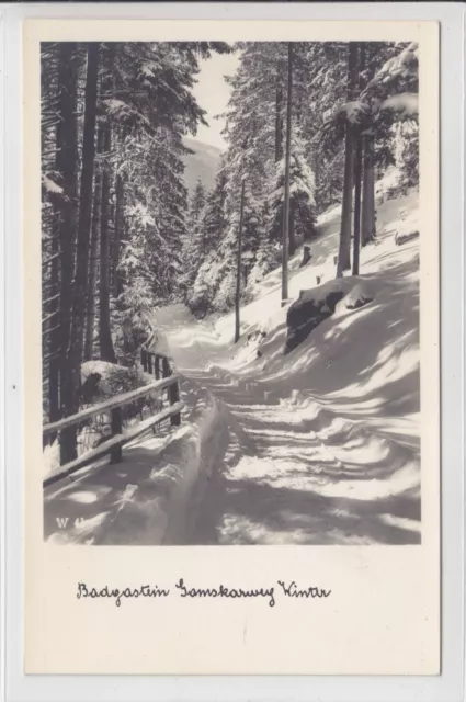 AK Badgastein, Gamskarsweg im Winter, Foto-AK 1955