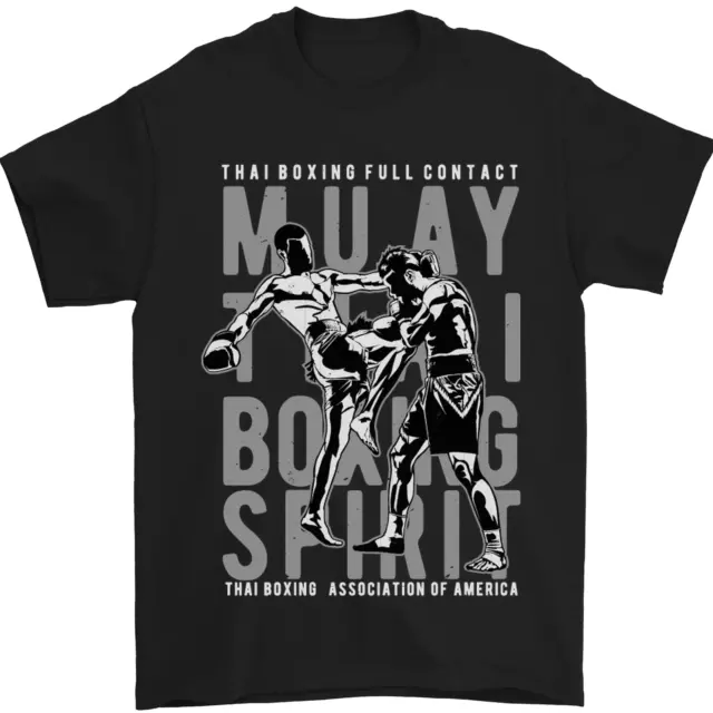 Muay Thai Boxe Spirit Mma Kick Boxe Uomo T-Shirt 100% Cotone