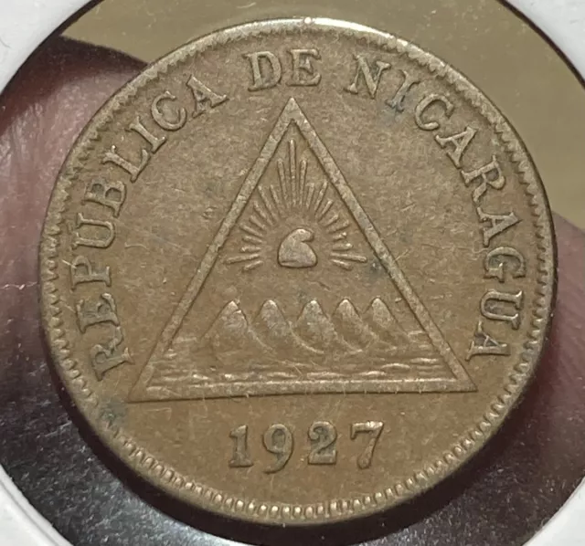 NICARAGUA KM11 1 Centavo 1927 Low Mintage 250K