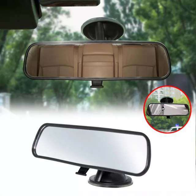 Interior Car Wide Rear View Mirror Adjustable Suction Cup Windscreen 210X55mm UK