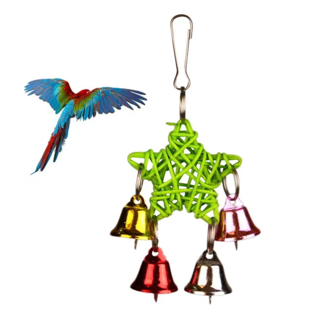 Adorno de estrellas regalo para pájaros juguete cacatúas jaula periquito árbol de Navidad
