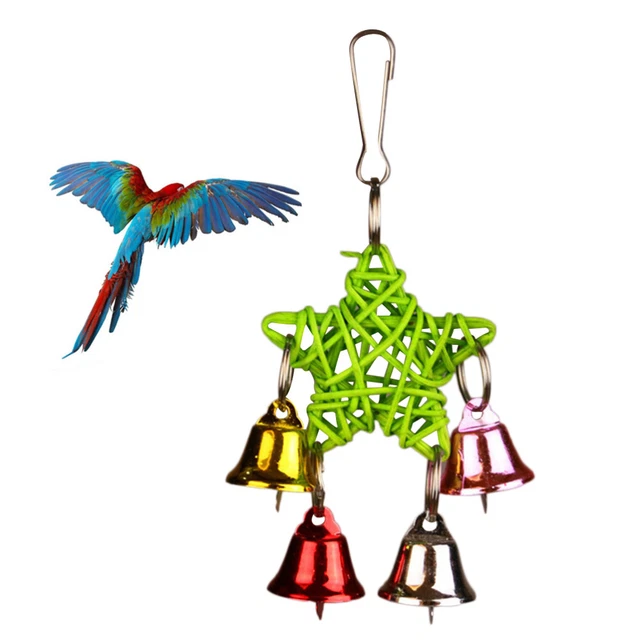 Adorno de estrellas regalo para pájaros juguete cacatúas jaula periquito árbol de Navidad