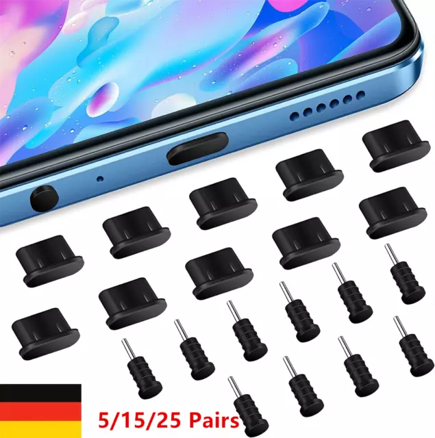 USB 3.1 Typ C Schutz für Apple IPhone 15 Plus Kopfhörer Kappe Stöpsel Type C