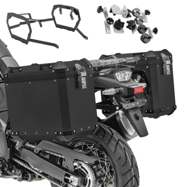 Aluminium Panniers + rack for BMW R 1200 GS Adventure 14-18 GX45 black