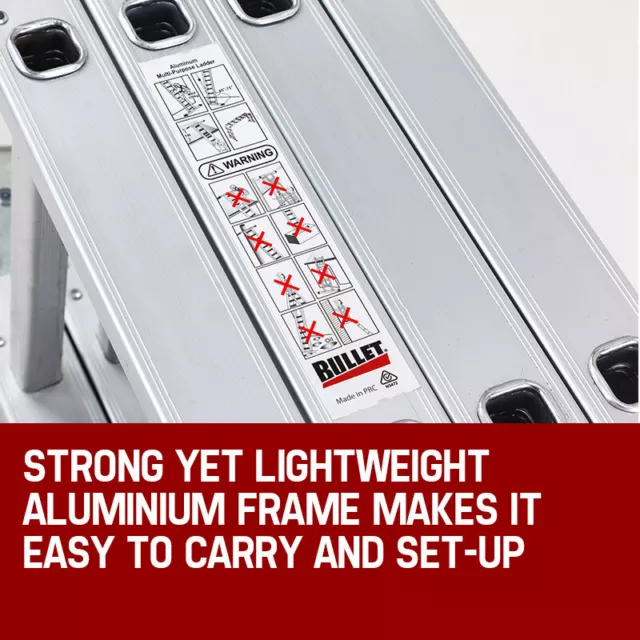 4.7m Bullet Multi-Purpose Ladder Aluminium Extension Folding Adjustable Step 3