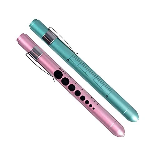 Aokin Pen Light with Pupil Gauge Reusable LED Penlight Medical for Doctor Nurse