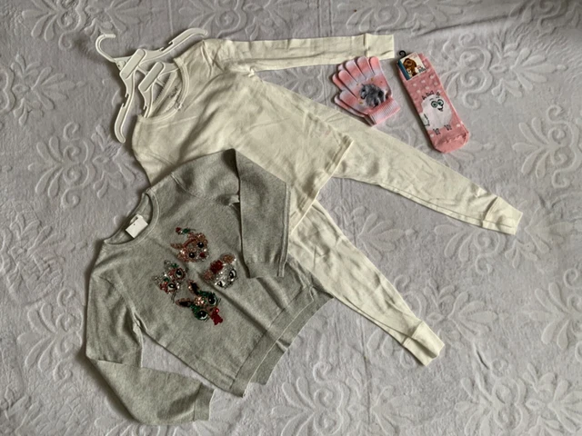 Maglione Pjs 8 HM Natale nuovo con etichette 6-7-8 calze, guanti, calze invernali Natale animali