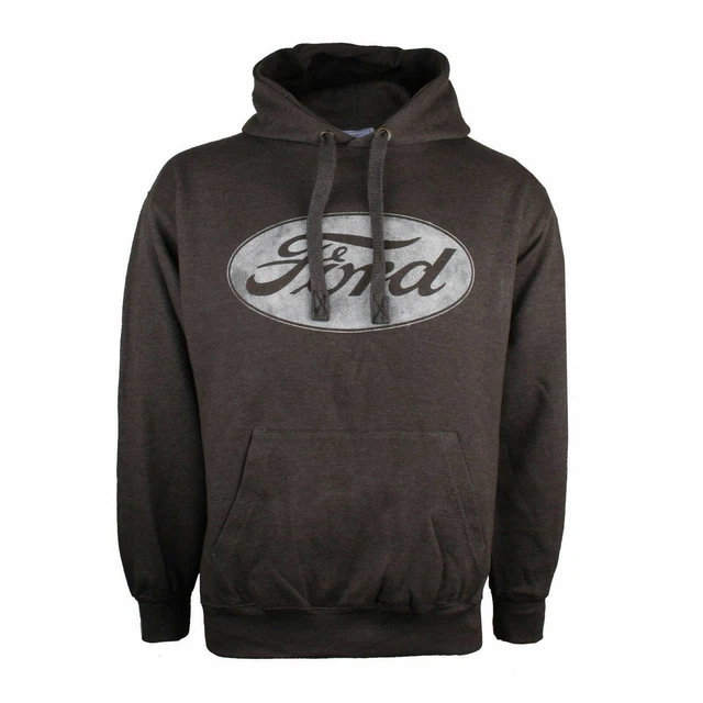 Official Ford Mens Logo Hoodie Jumper Dark Grey S-XXL