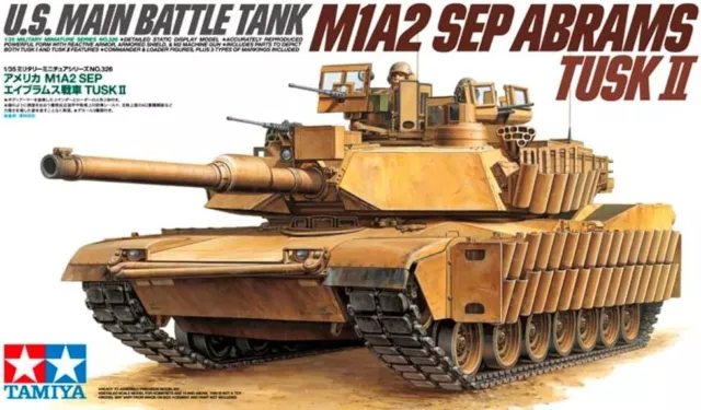 TAMIYA 1/35 No.326 US MAIN BATTLE TANK M1A2 SEP ABRAMS TUSK II kit 35326 JDMPS