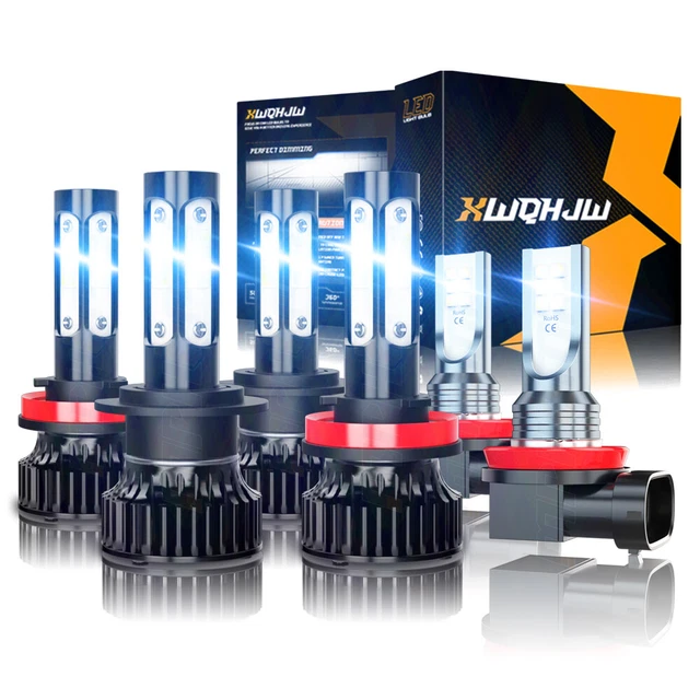 For Ford Fusion 2006-2016 6000K LED Headlight Hi/Lo + Fog Light Bulbs Combo