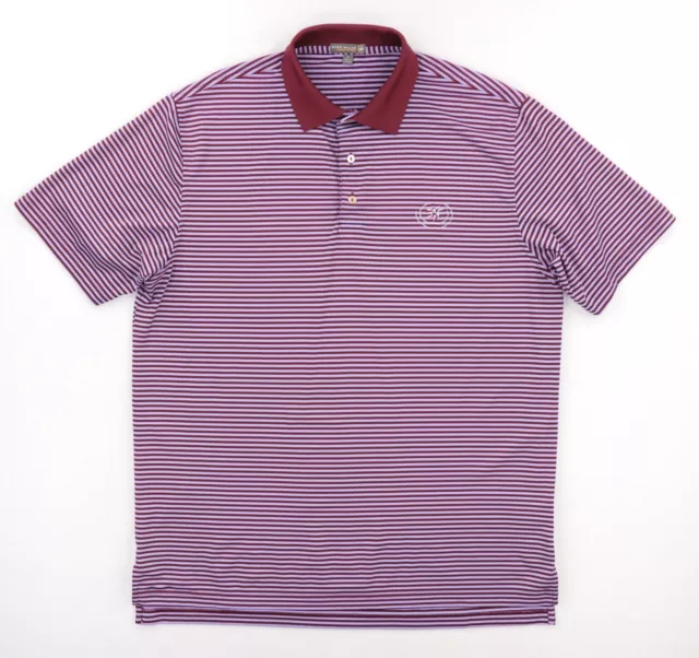 PETER MILLAR SUMMER Comfort Golf Polo Shirt Men's Large Red Purple ...