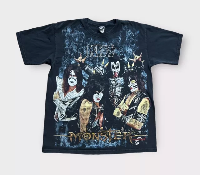 Vintage Kiss T-Shirt Adult L Black Rock And Death Mexican Bootleg Tee Y2K