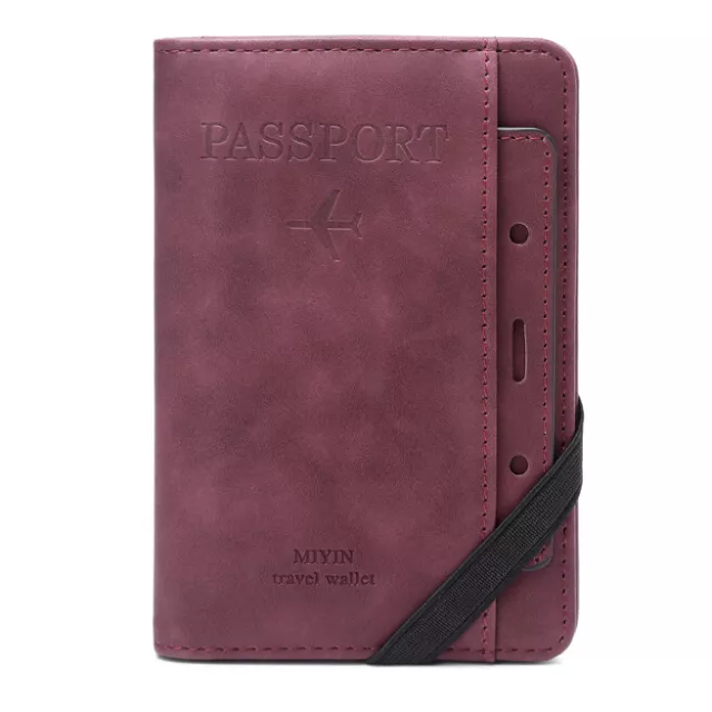 Leather Travel Passport Holder Wallet for Men & Womens Unisex RFID Blocking Gift
