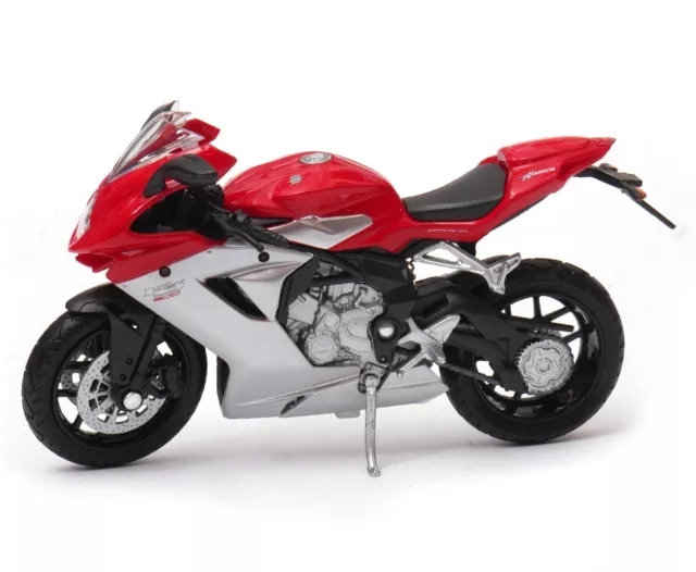 MV Agusta F3 800 Italian Sports Motorcycle Bike Model Toy Red Diecast 1:18 Welly