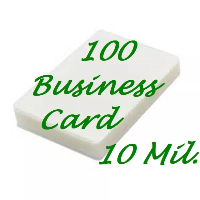 100 Business Card 10 Mil Laminating Pouches Laminator Sheets 2-1/4 x 3-3/4