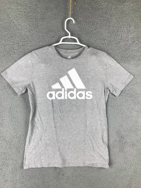 Adidas Boys Short Sleeve Crew Neck Gray T Shirt Size L 14/16