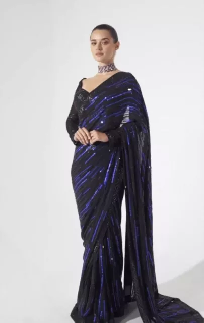 Sari Festa Abbigliamento Designer Indiano Camicetta Matrimonio Bollywood Etnico