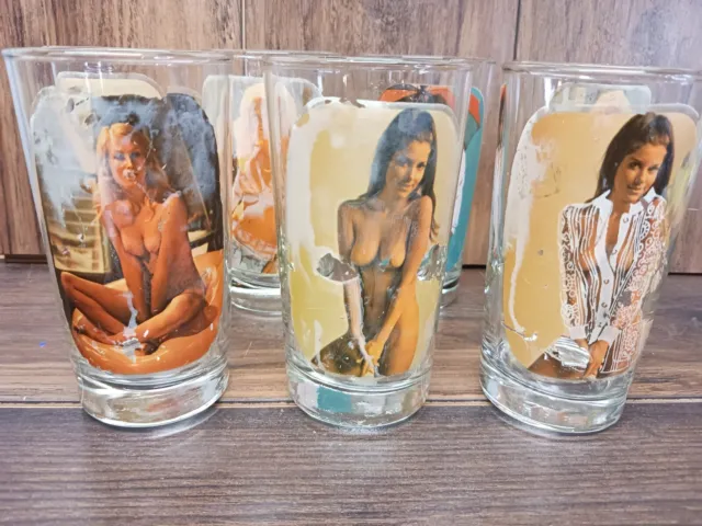 70s Girls Vintage Nudes - SET OF 7 Vintage 70s Women Nude Libby Bar Drink Glasses Sip 'n Strip Nudy  Girl $85.00 - PicClick