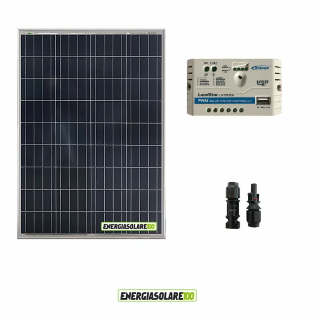 Kit placa solar fotovoltaica 100W 12V regulador de carga PWM 10A EPsolar