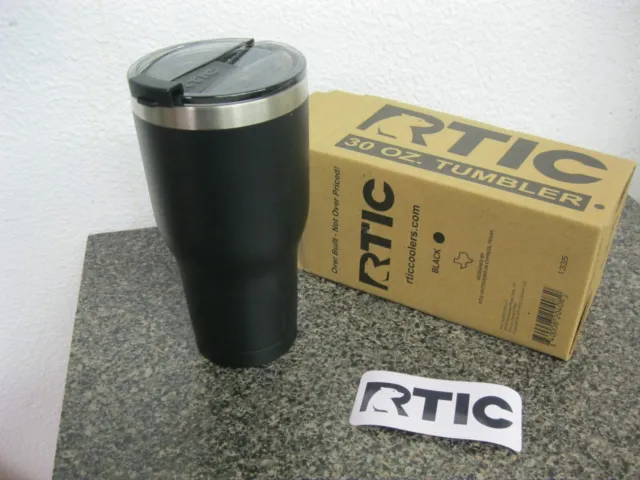 New in box Rtic 18/8 stainless steel 30 oz black tumbler - for hot or cold