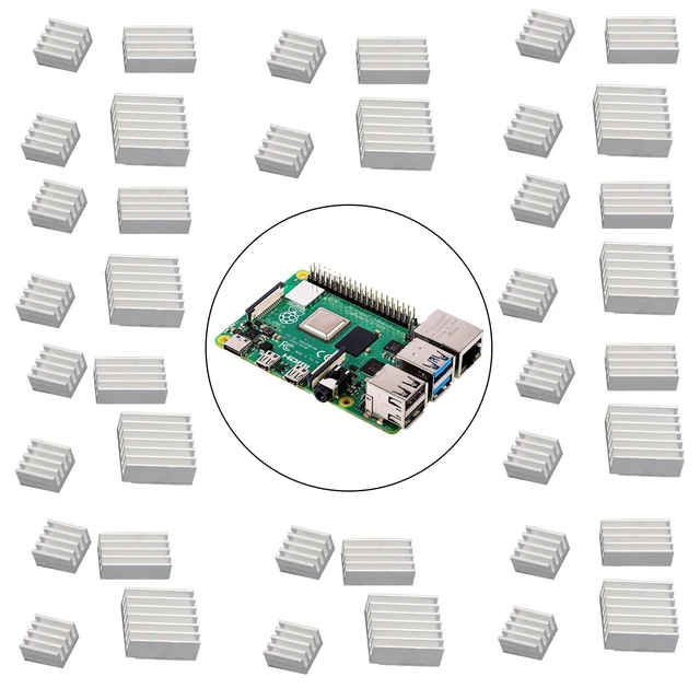 Aluminum Heatsink Radiator Cooler Kit with Sticker Raspberry Pi 4B Model B