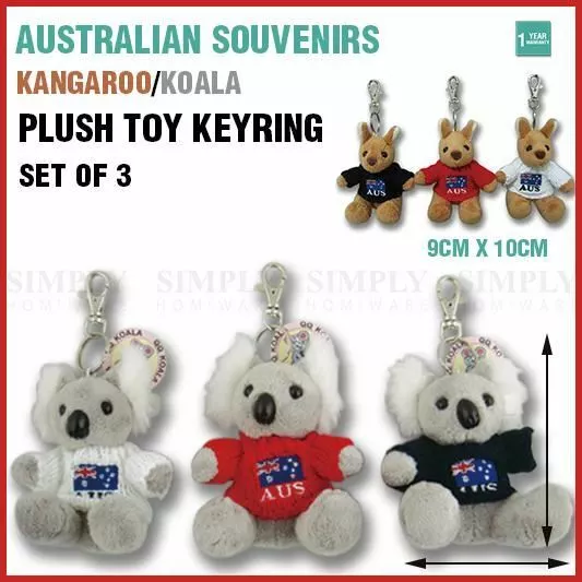Australian Souvenirs Keyring Kangaroo Koala Plush Toy chain Handbag Aussie Gift