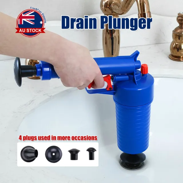 Drain Cleaner High Pressure Compressed Blaster Pump Manual Plunger Sink Pipe S