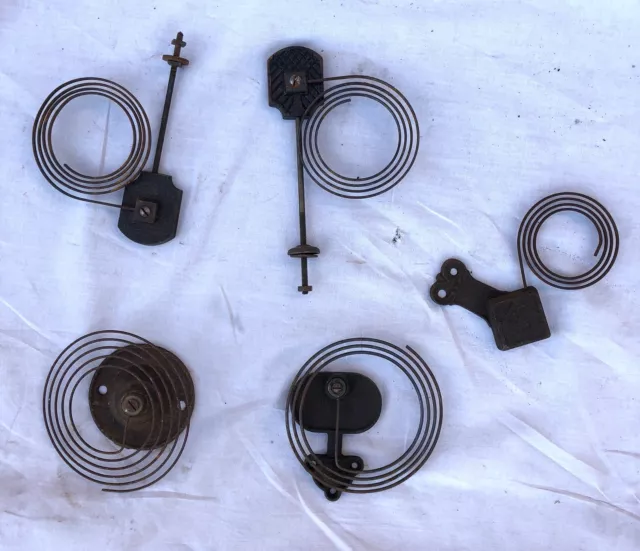 Five 5 Vintage / Antique Bracket Mantel Wall Clock Gongs And Stands for Spares