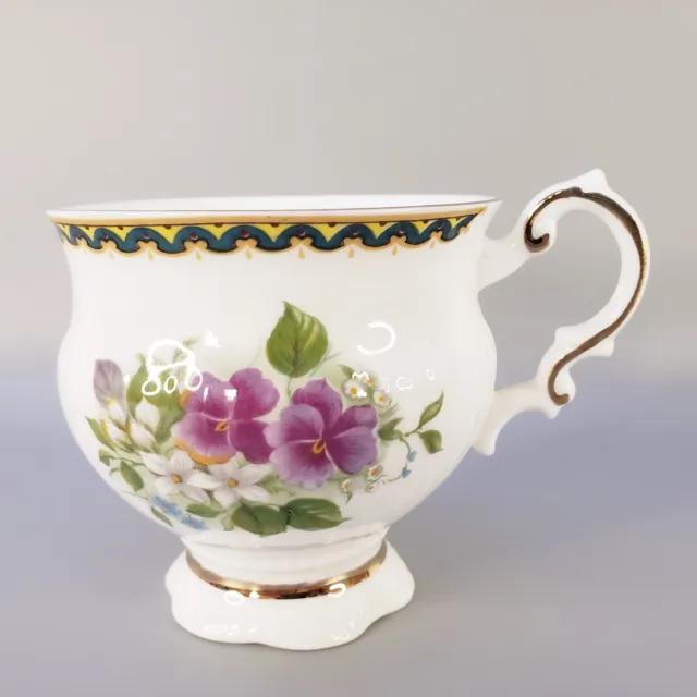 Elizabethan Fine Bone China Replacement Tea Cup Cambridge Pansy Flower England