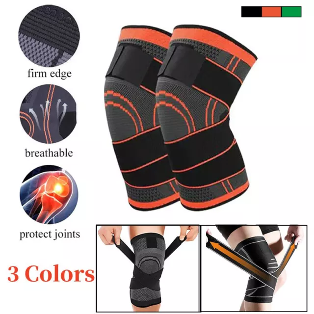 Knee Compression Sleeve Patella Brace Support Sports Joint Arthritis Pain Relief