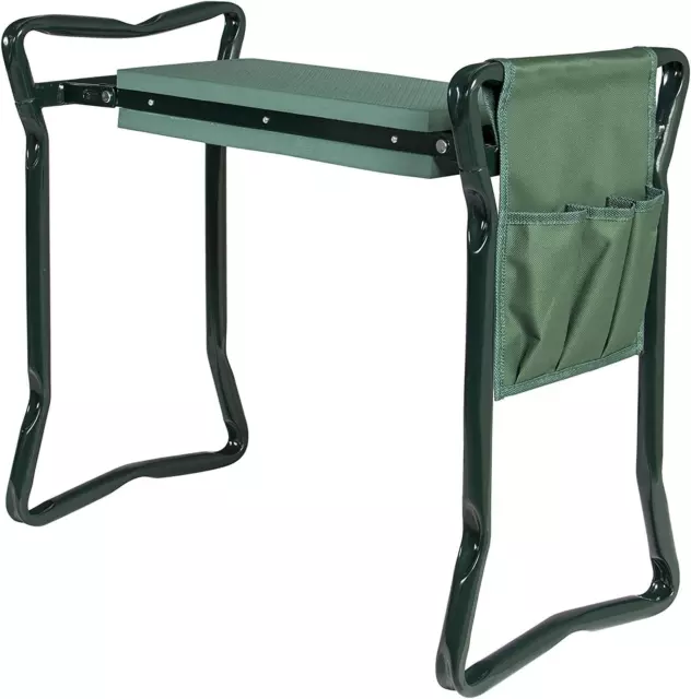 Foldable Garden Kneeler and Seat with Bonus Tool Pouch Portable Stool EVA Pad