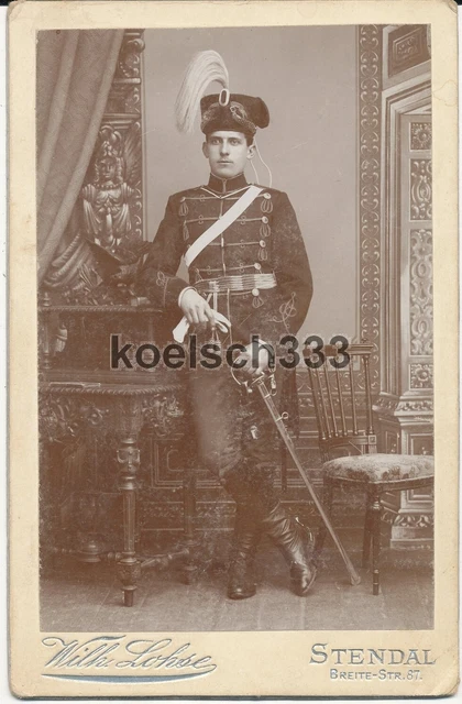 FOTO CDV PORTRAIT Kavallerie Reiter Magdeburgisches Husaren Regiment Nr