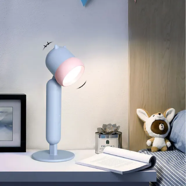 Luz LED carga USB compacta protección ocular lámpara de escritorio pequeña