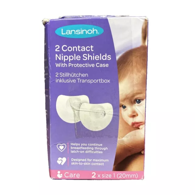 Lansinoh 70173 24mm Large Contact Nipple Shields with Case