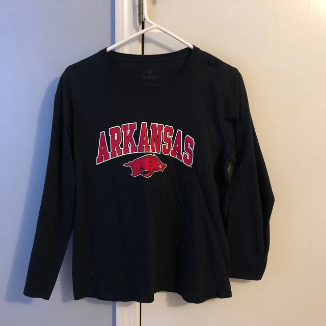 VTG Arkansas Razorback Tee Shirt - 3/4 Sleeve - Ladies Large