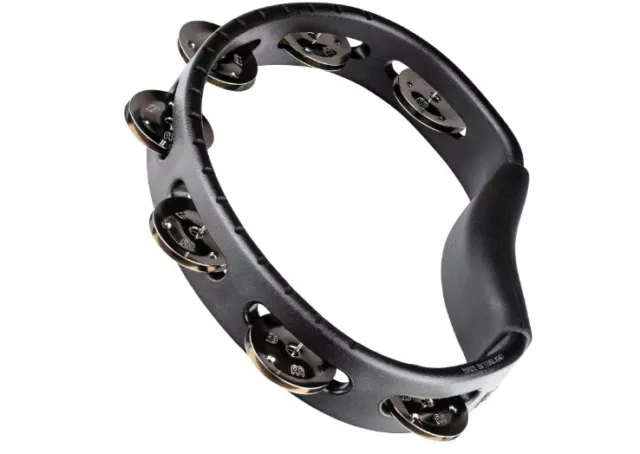 Meinl Percussion Headliner Series 1 Row Hand Held Steel Jingles Tambourine,Black