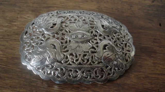 Ancienne Broche Pendentif argent Soleil Lama Pérou (55197