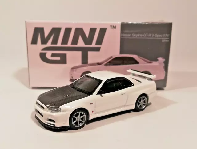 Nissan Skyline GT-R R34 V-Spec ll N1 (White)  1/64 TSM Mini GT