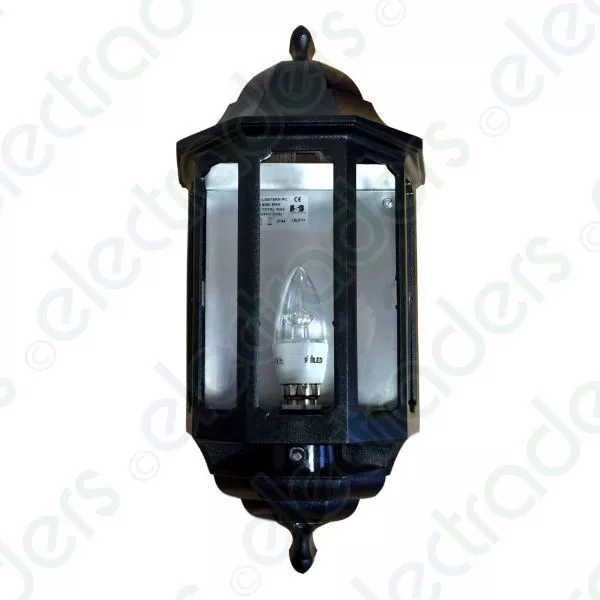 ASD HL/BK060C/LED Half Lantern with Photocell Dusk to Dawn 60 Watt BC (Black)