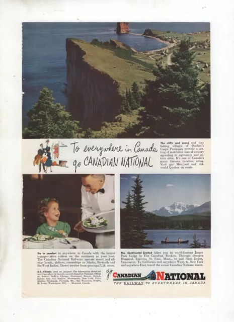 Canadian National Railway - Vintage Magazine Ad - 1948